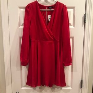 Romantic Red Satin Dress-Med-NWT